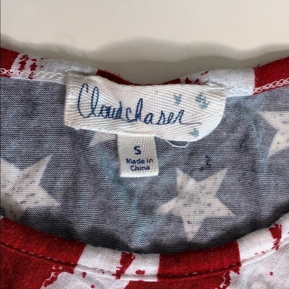 American Flag Tank Crop Top fringe hem crop shirt - Picture 3 of 7